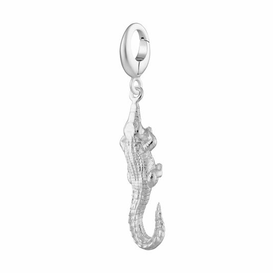 Silver Crocodile Charm | Animal Charms | Lily Charmed