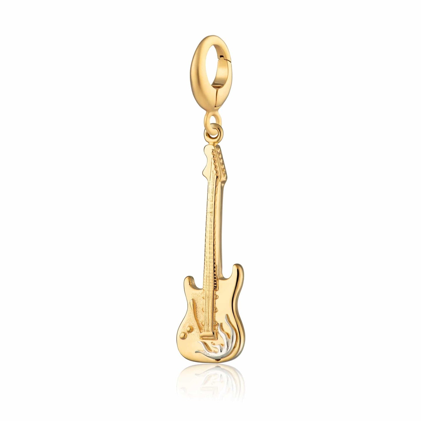 Gold Electric Guitar Charm | Music Themed Jewellery | Lily Charmed