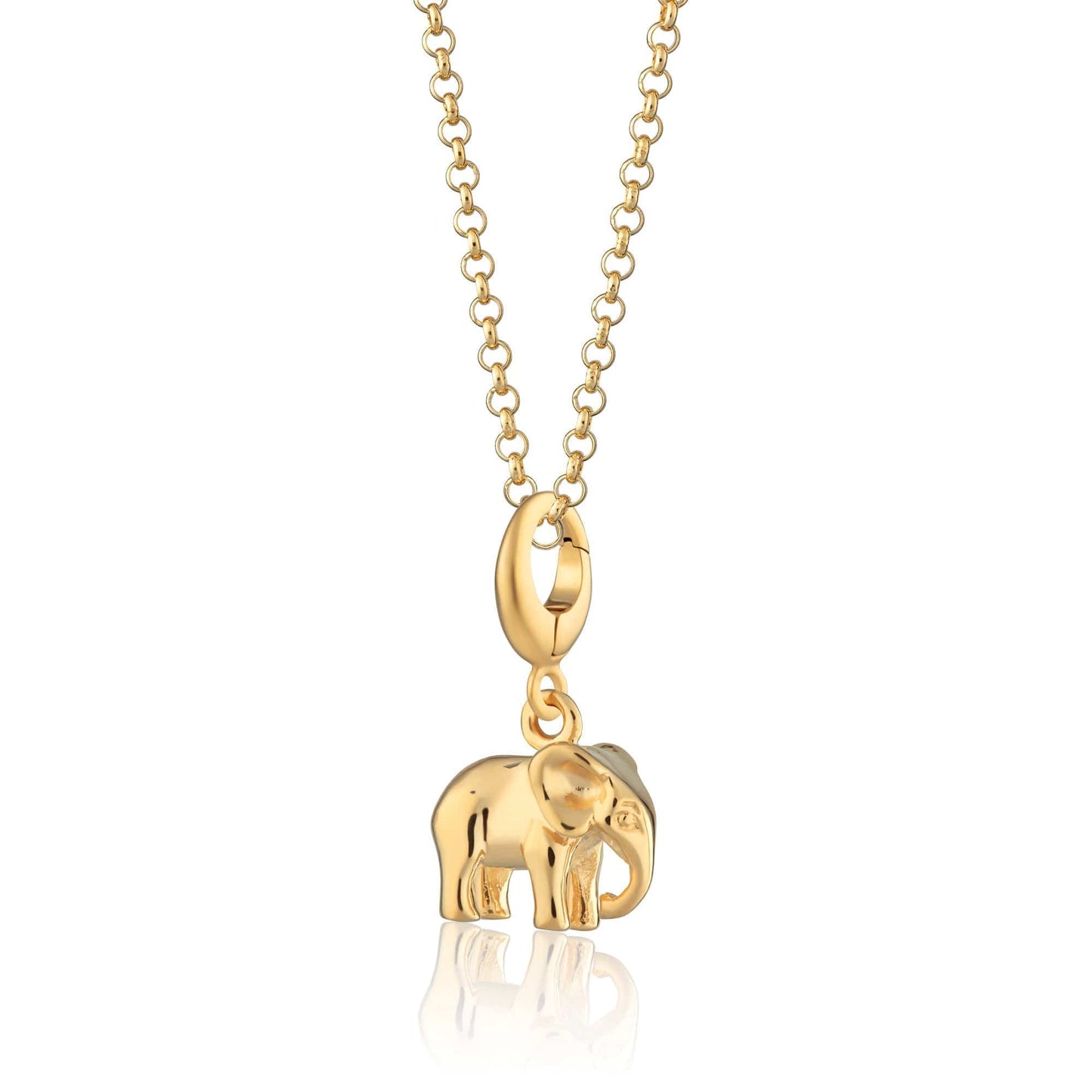 Gold Plated Elephant Charm Necklace | Animal Jewellery by Lily Charmed