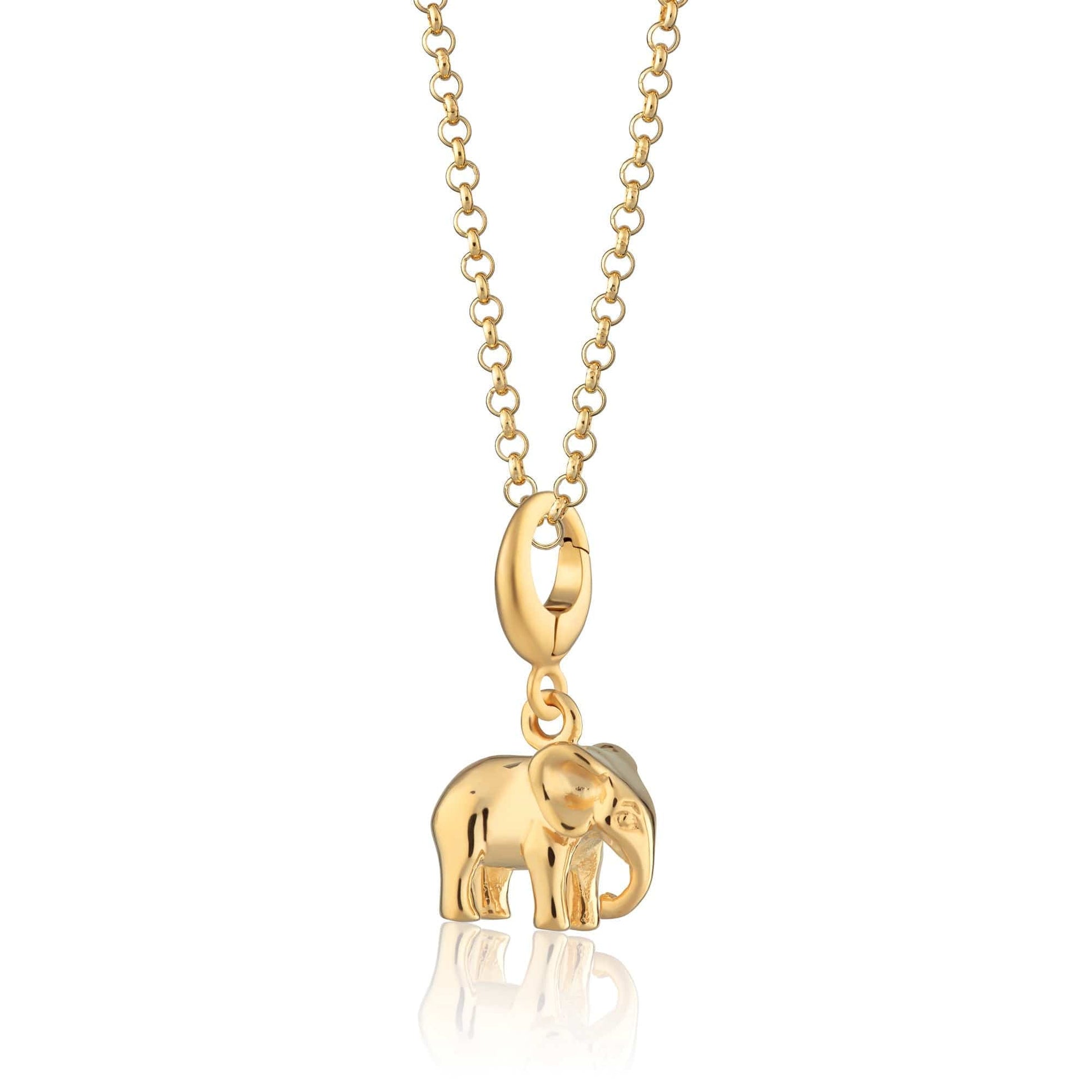 Gold Plated Elephant Charm Necklace | Animal Jewellery by Lily Charmed