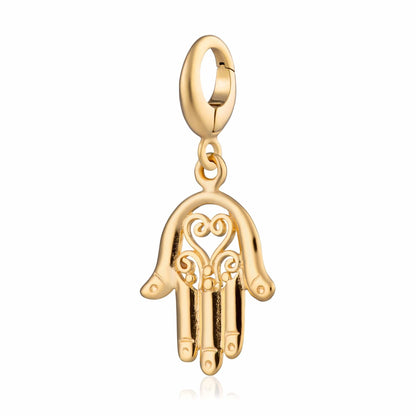 Gold Plated Fatima Hand Charm for Charm Bracelet | Lily Charmed