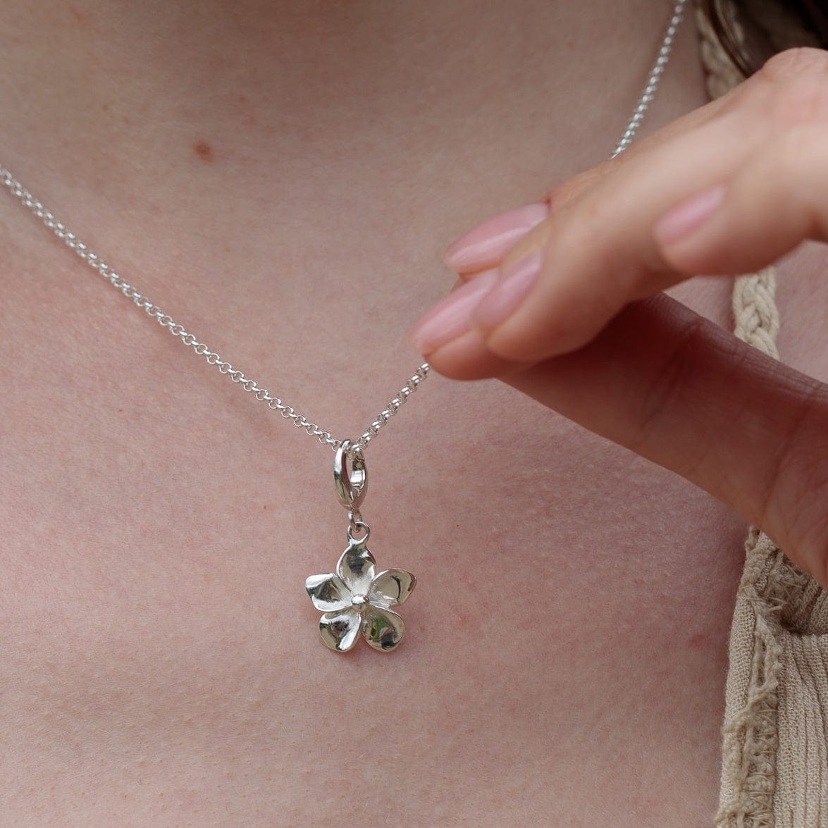 Silver Flower Charm | Nature Charms by Lily Charmed