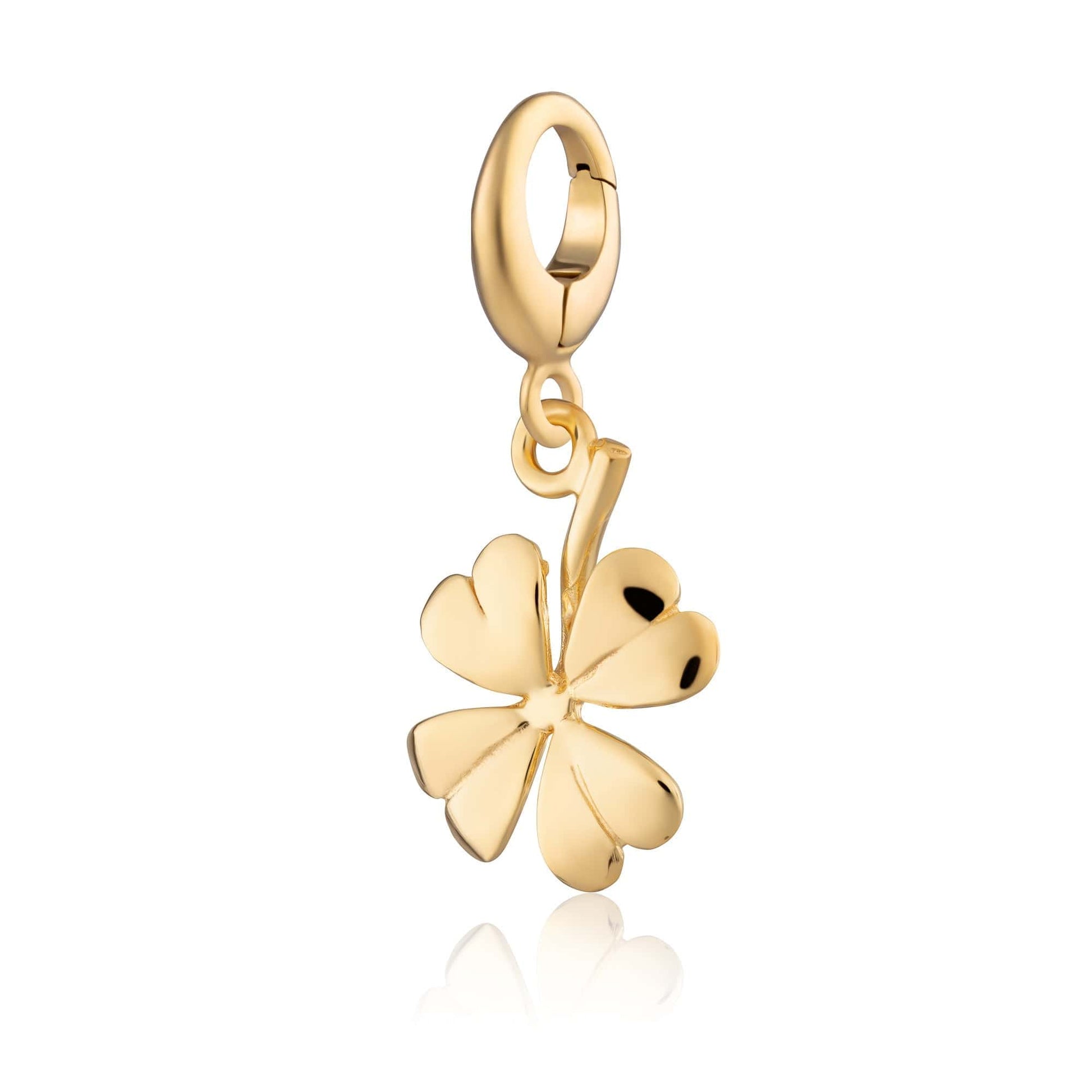 Gold Plated Four Leaf Clover Charm |Good Luck Charms | Lily Charmed