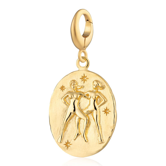 Gold Plated Gemini Zodiac Charm