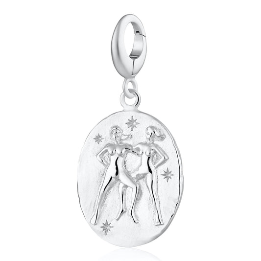 Silver Gemini Zodiac Charm - Lily Charmed