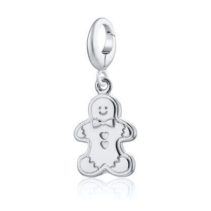 Silver Gingerbread Man Biscuit Charm |  Biscuit Charms | Lily Charmed