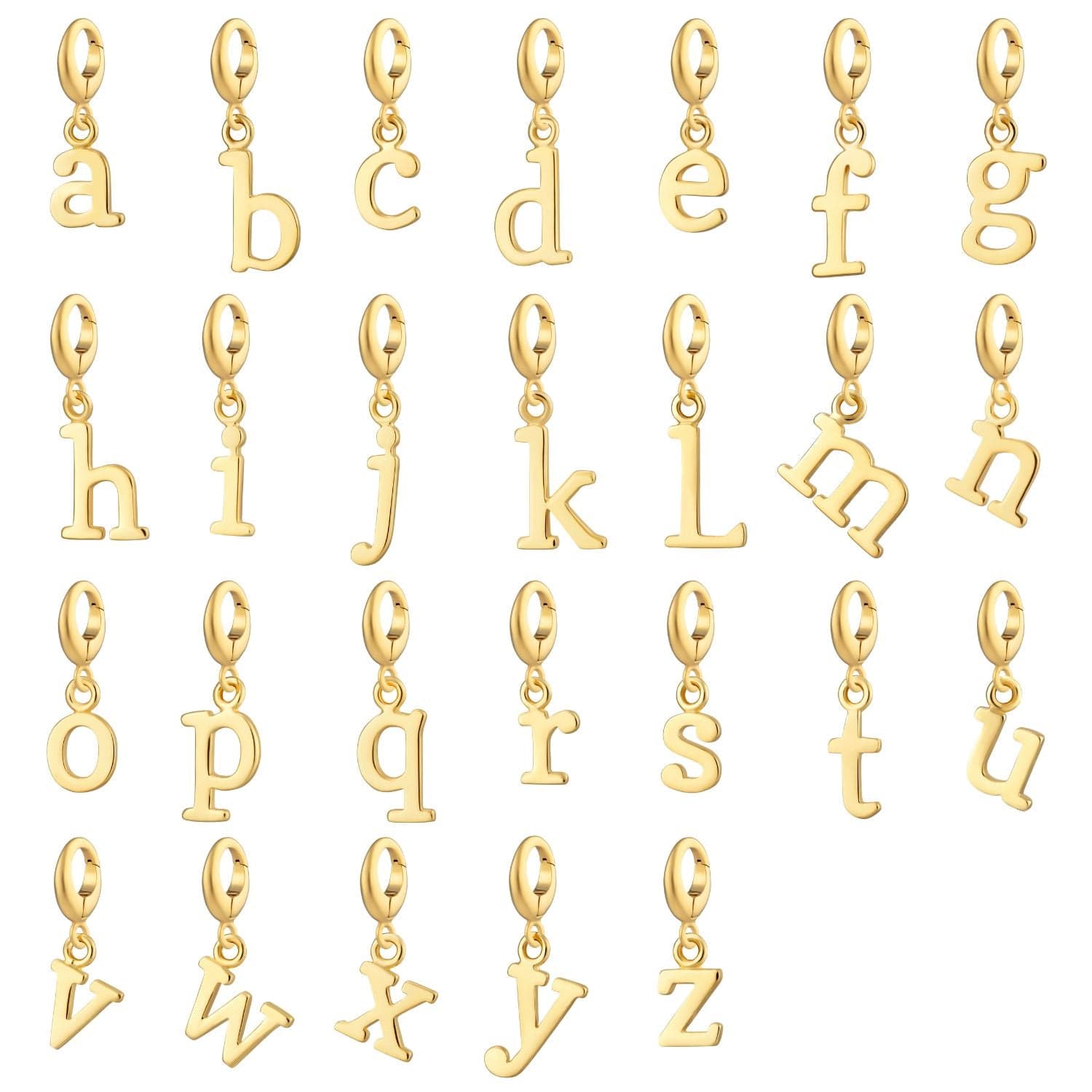 Gold Letter Charms | Alphabet Charms for Bracelet | Lily Charmed