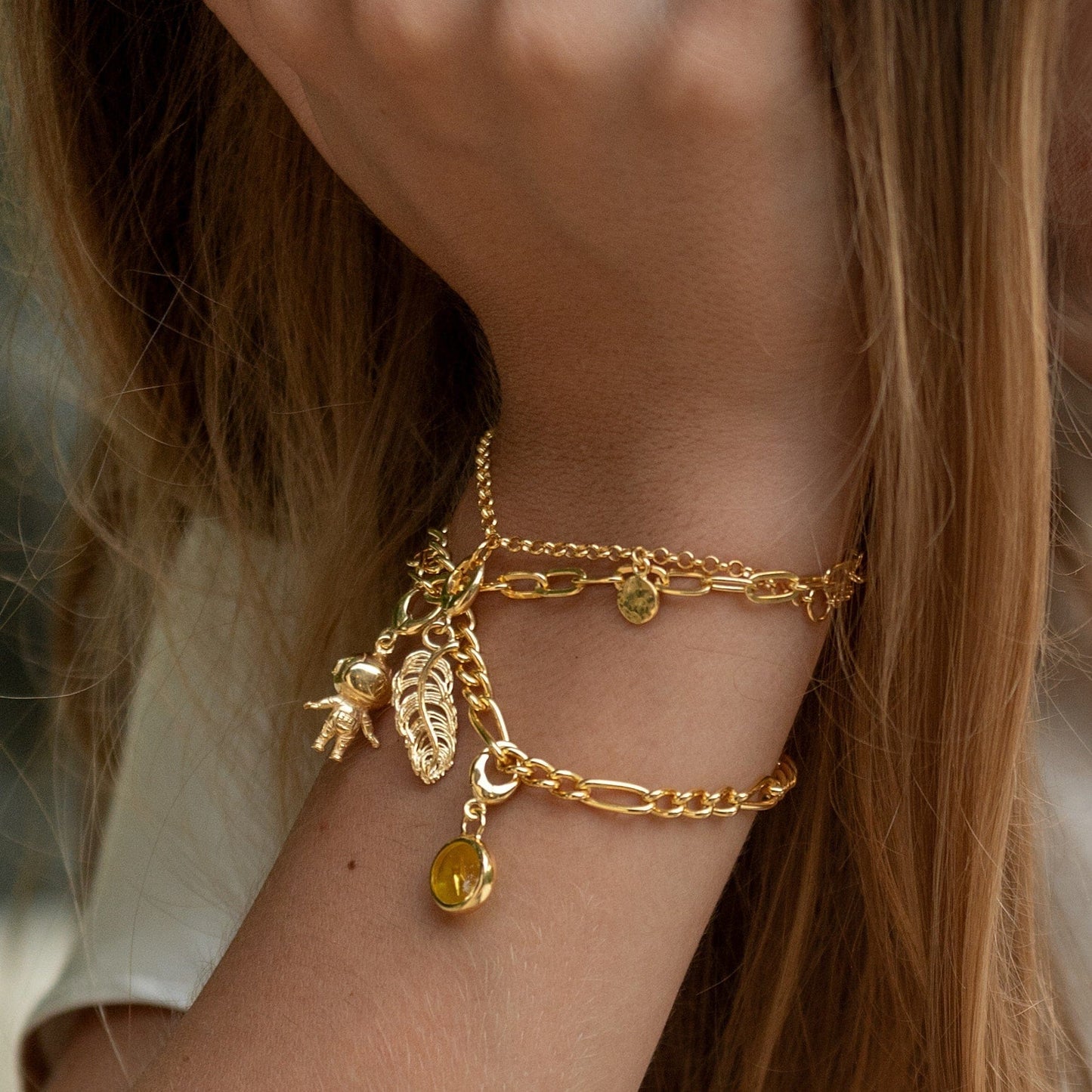 Gold Plated Astronaut Charm on Bracelet | Celestial Charms | Lily Charmed