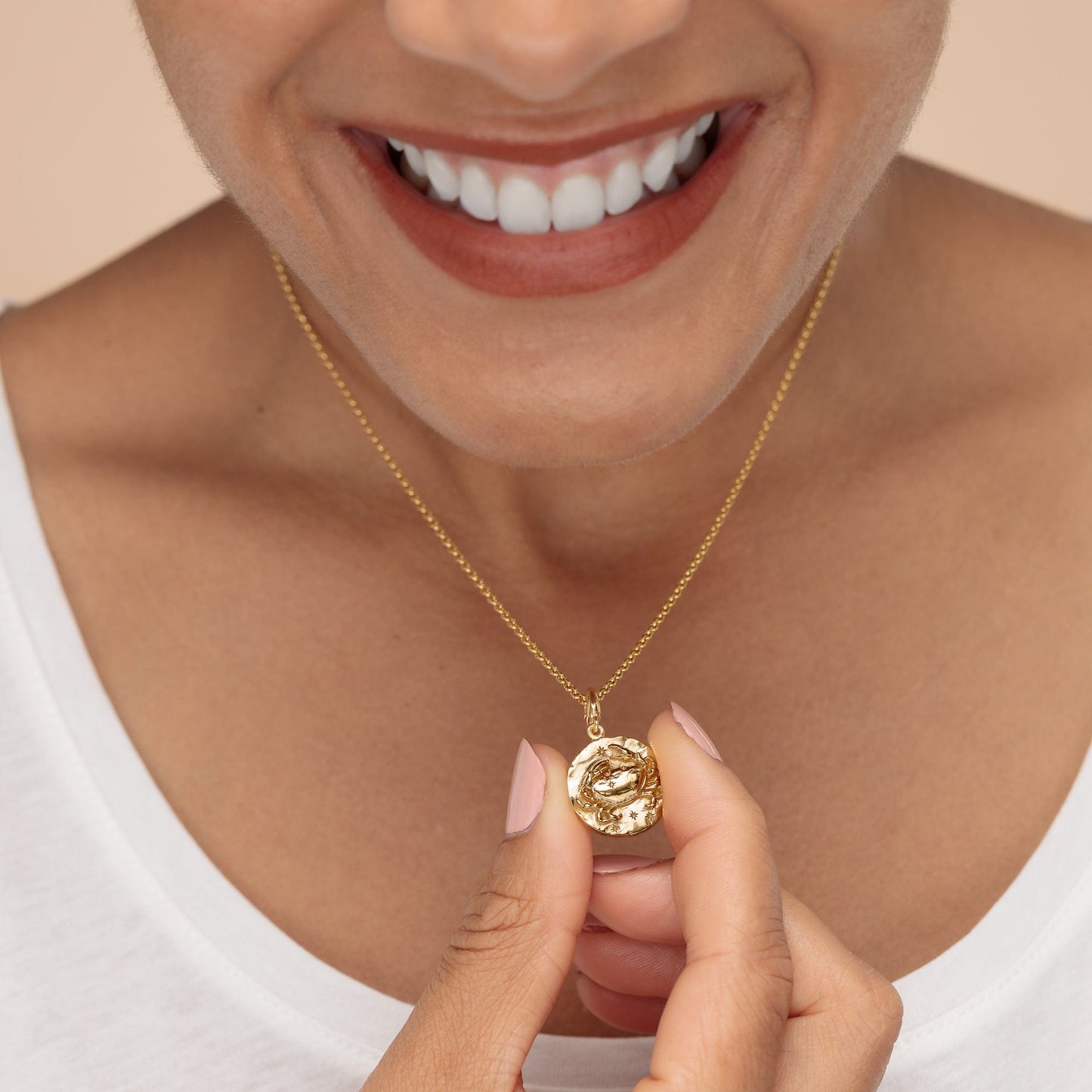 Gold Plated Cancer Zodiac Necklace - Lily Charmed