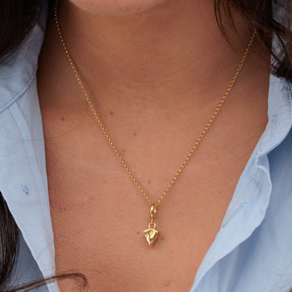 Gold Cheese Slice Charm