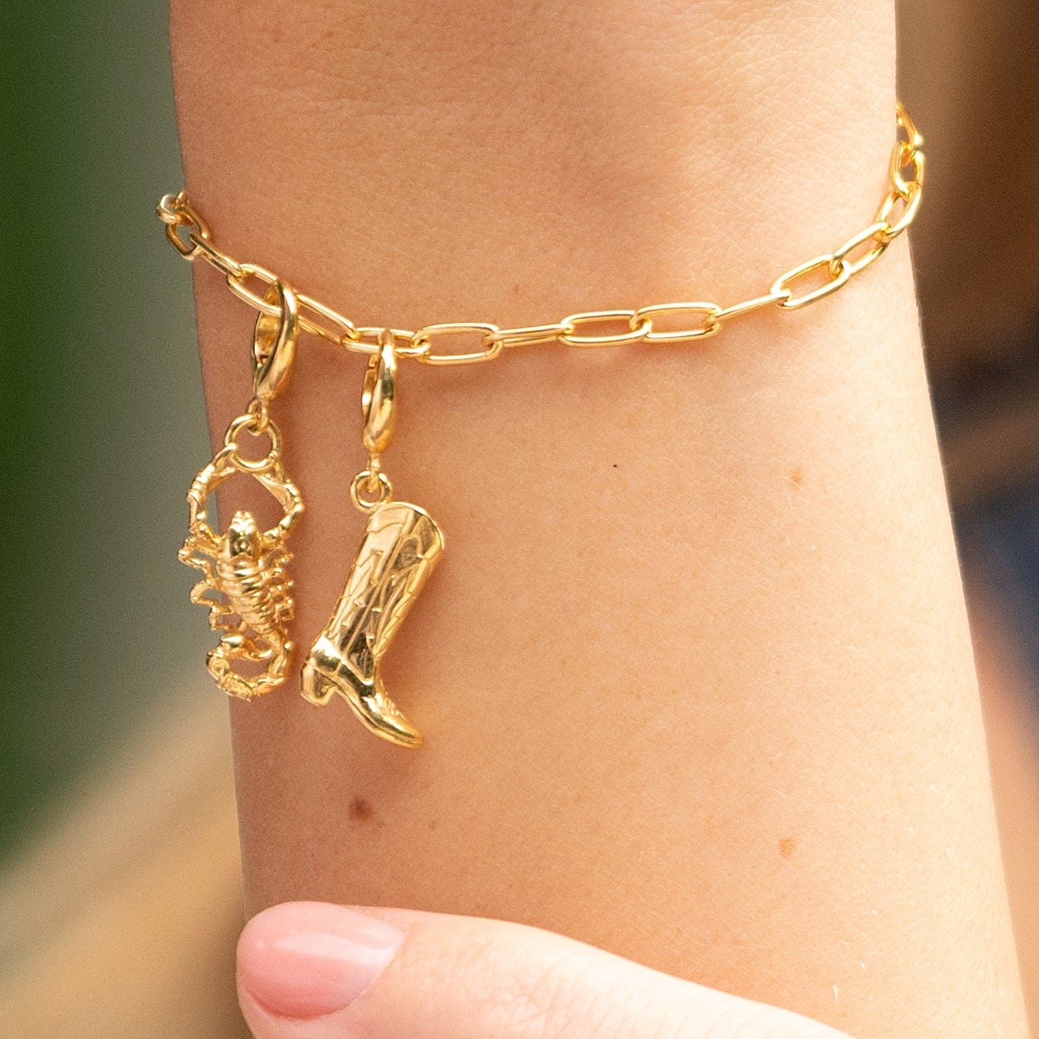 Cowboy Boot Charm on Bracelet | Cowgirl Boot Charm | Lily Charmed