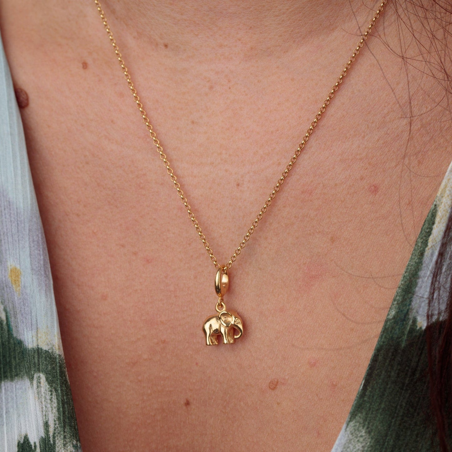 Gold Plated Elephant Charm Necklace | Animal Jewellery by Lily Charmed