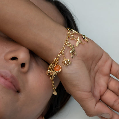 Gold Elephant Charm on Bracelet | Animal Charm | Lily Charmed