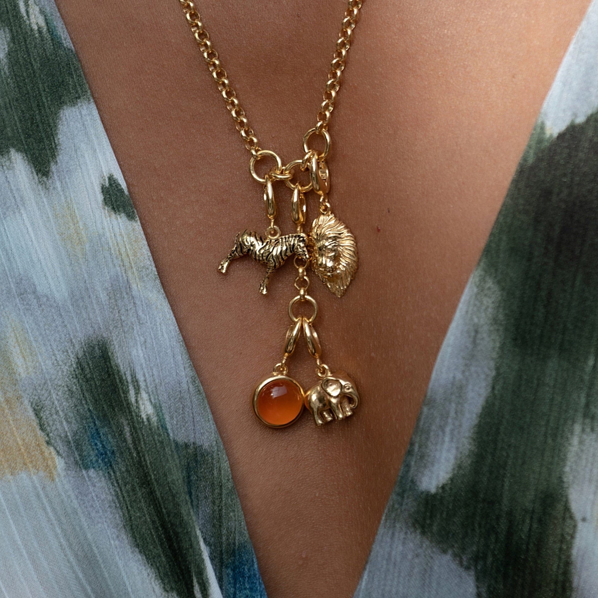 Gold Elephant Charm on Necklace | Animal Charm | Lily Charmed