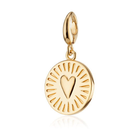 Engravable Gold Plated You Have My Heart Disc Charm