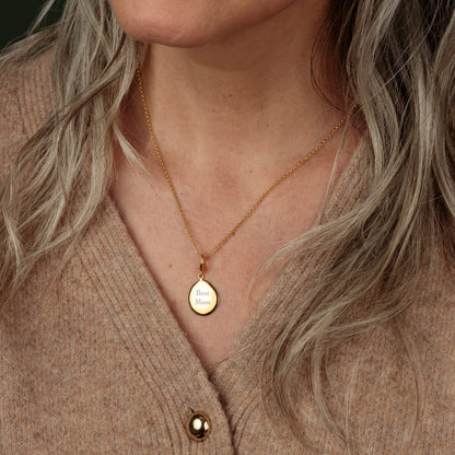 Engravable Gold Plated Pebble Charm - Medium