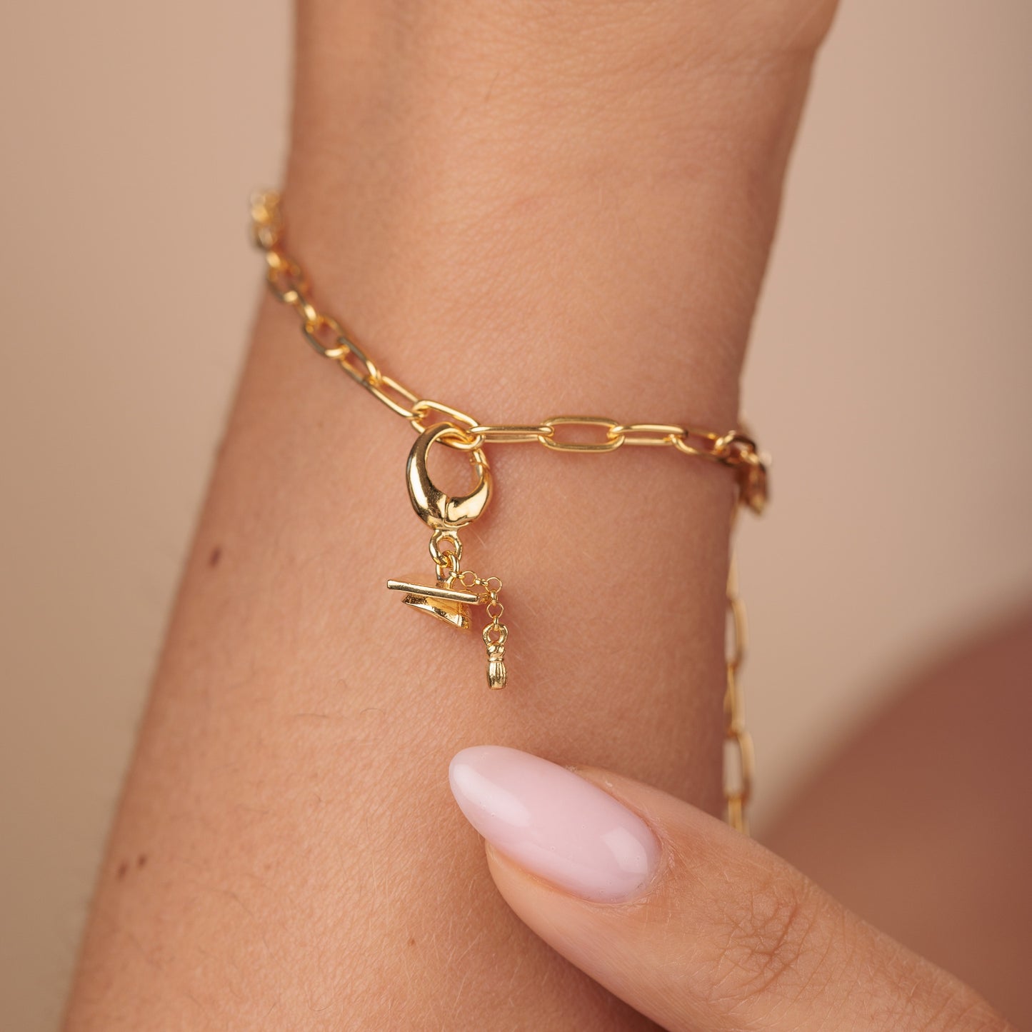 Gold Graduation Hat Charm