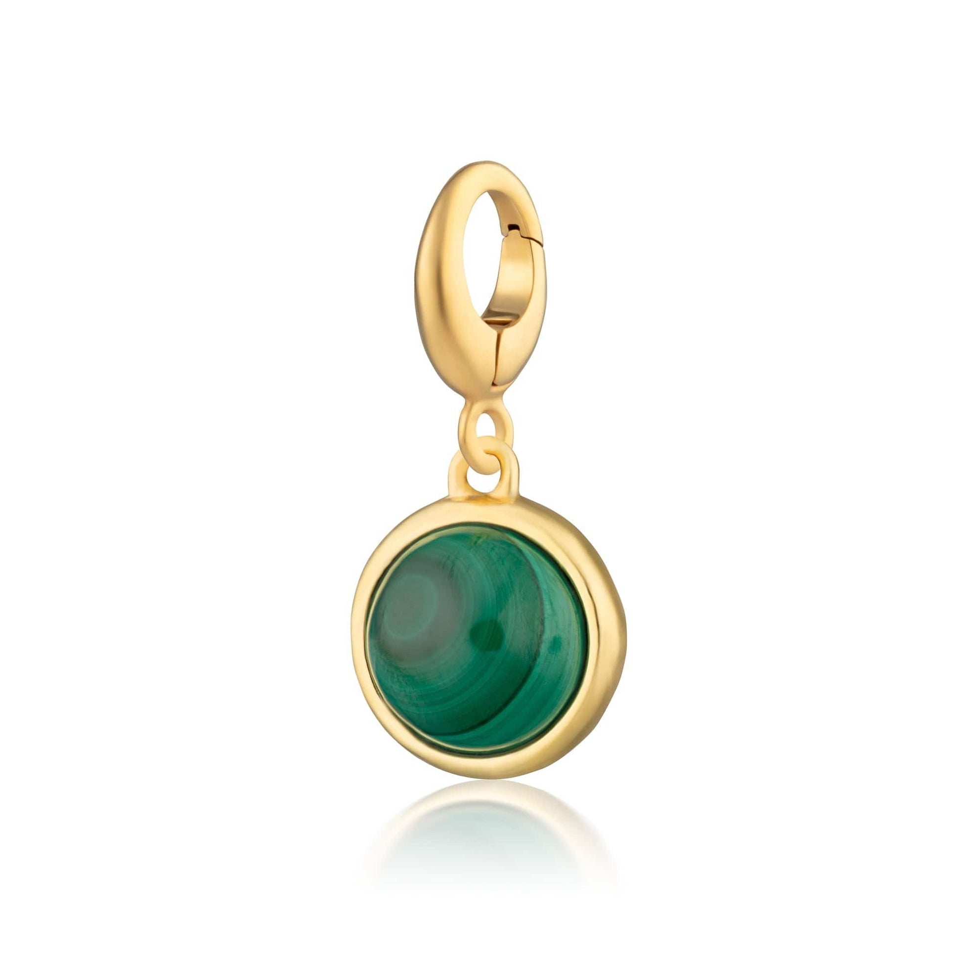 Gold Plated Malachite Healng Stone Crystal Charm (Healing) - Lily Charmed