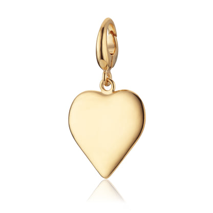 Engravable Gold Plated Heart Charm - Medium
