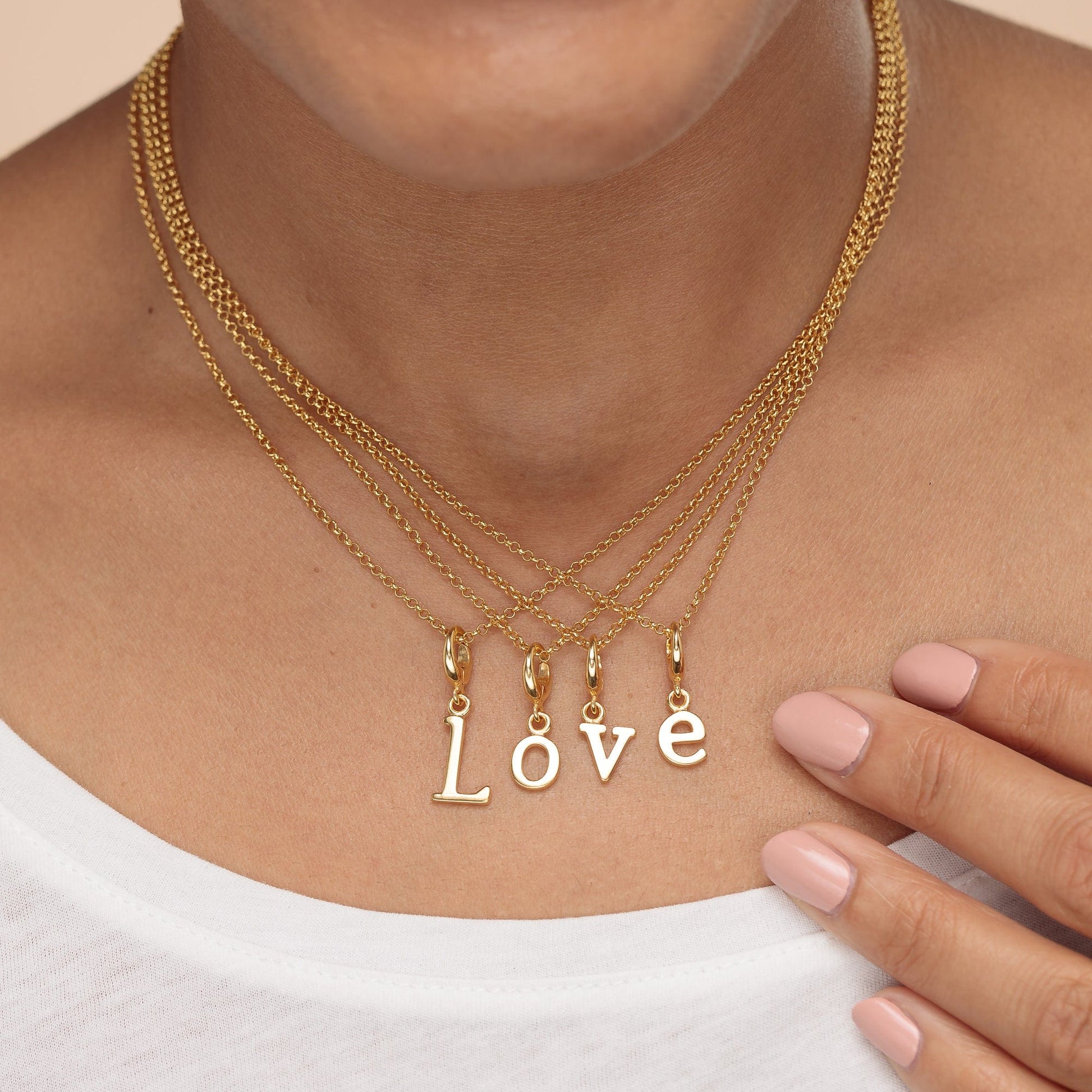 Gold Plated Letter Charm Necklace | Alphabet Necklaces by Lily Charmed