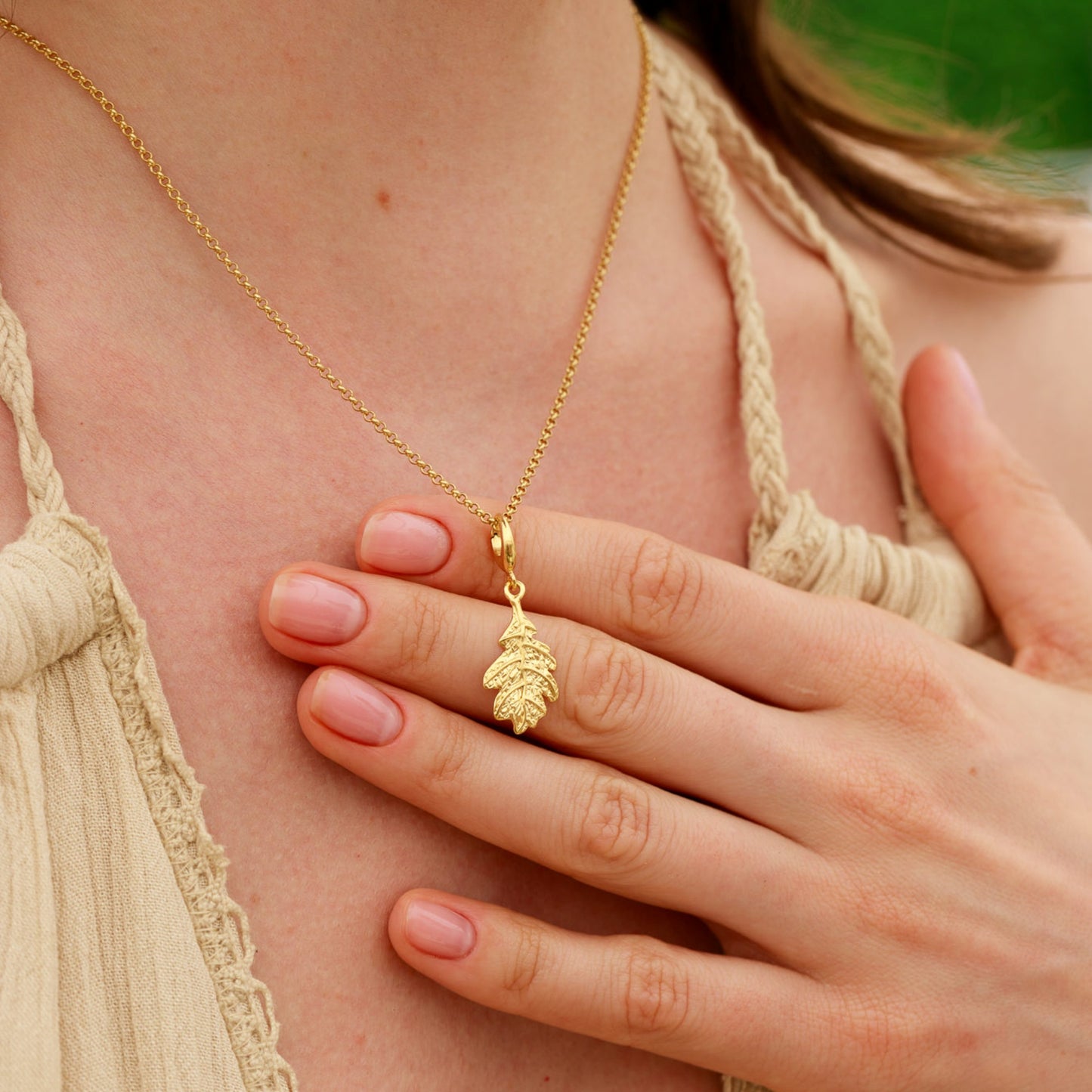 Gold Plated Oak Leaf Charm