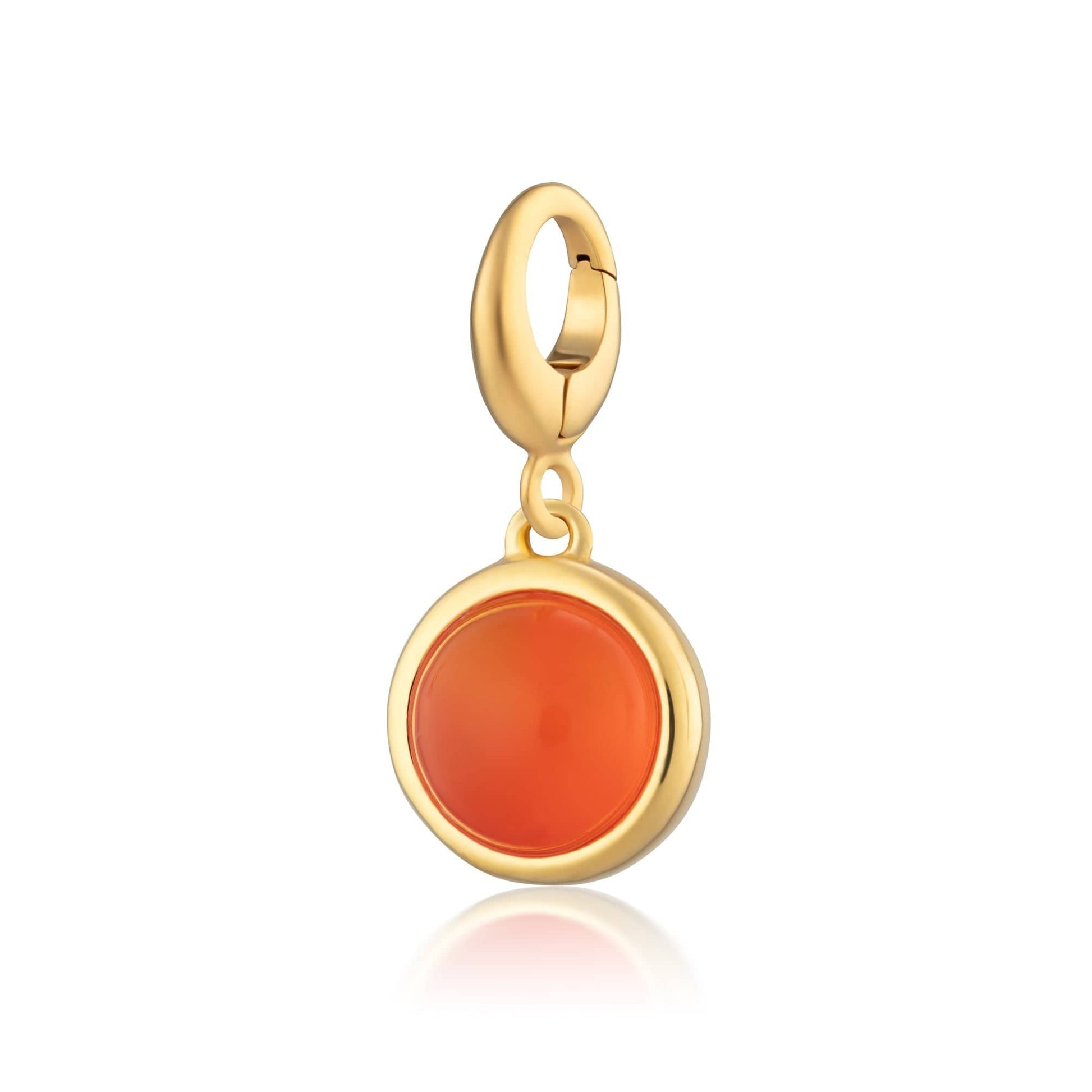 Gold Plated Orange Agate Harmony Healing Stone Charm - Lily Charmed