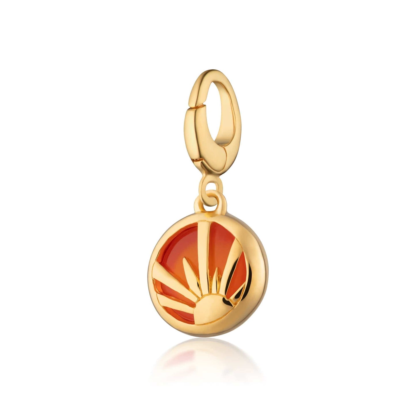 Gold Plated Orange Agate Harmony Healing Stone Charm - Lily Charmed