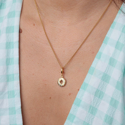 Gold Plated Party Ring Biscuit Charm on Necklace | Lily Charmed