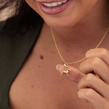 Gold Plated Sausage Dog Charm