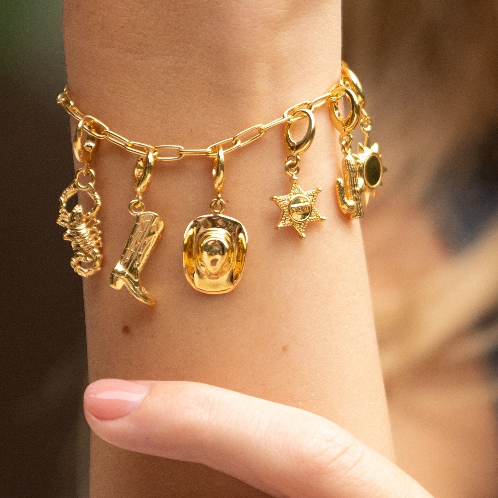 Gold Plated Scorpion Charm on Bracelet| Scorpio Zodiac Charm | Lily Charmed