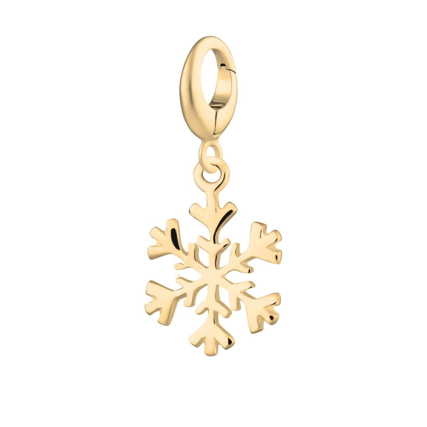 Gold Plated Snowflake Charm | Christmas Charm for Bracelet | Lily Charmed