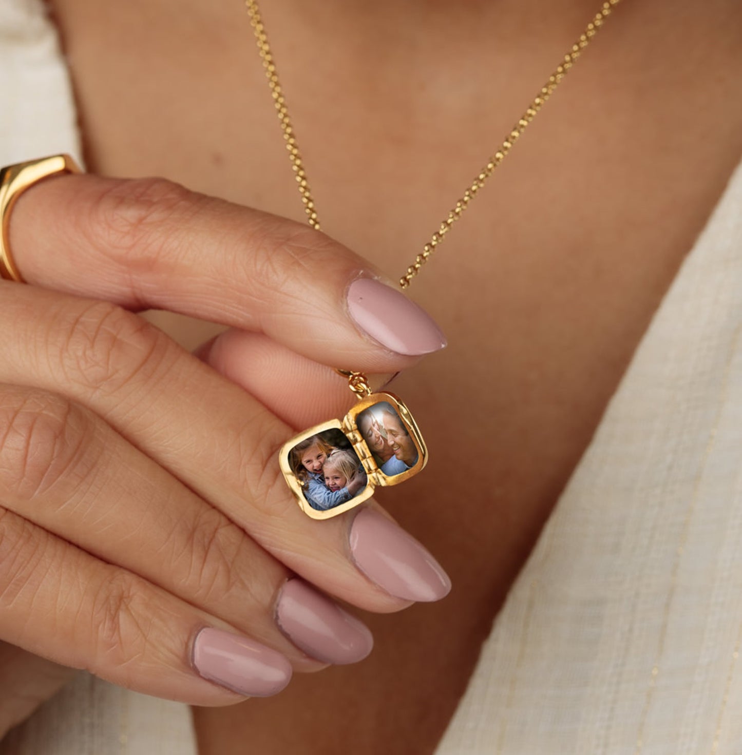 Gold Turquoise Heart Locket Charm
