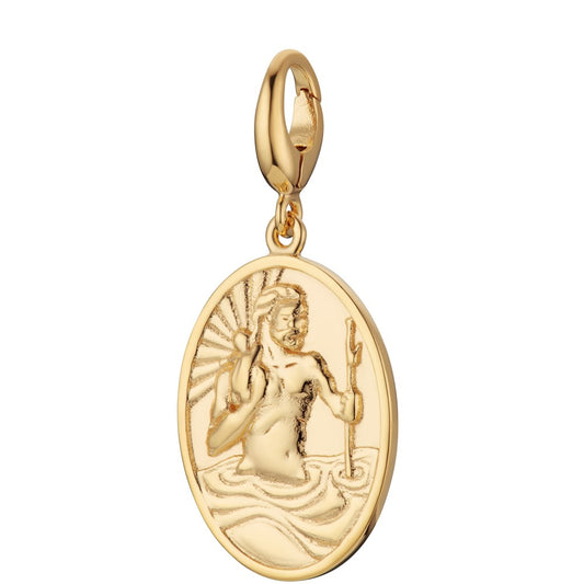 Engravable Gold St Christopher Charm