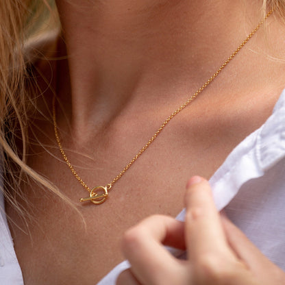 Gold T-Bar Charm Collector Necklace | Lily Charmed