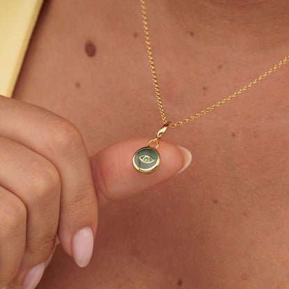 Gold Plated Turquoise Eye Resin Capture Charm