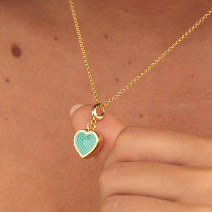 Gold Plated Geometric Turquoise Heart Charm