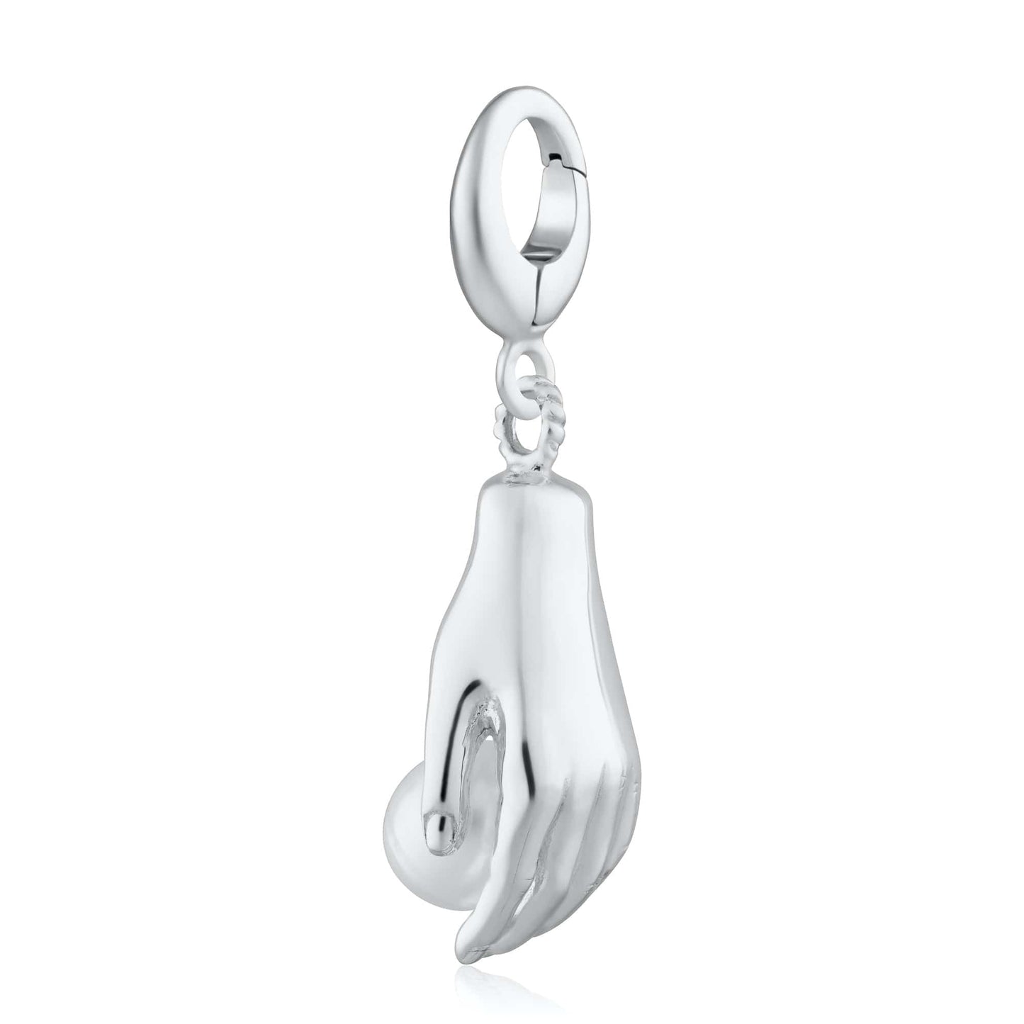 Silver Hand and Pearl Charm | Lily Charmed