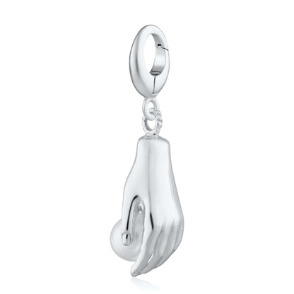 Silver Hand and Pearl Charm | Lily Charmed