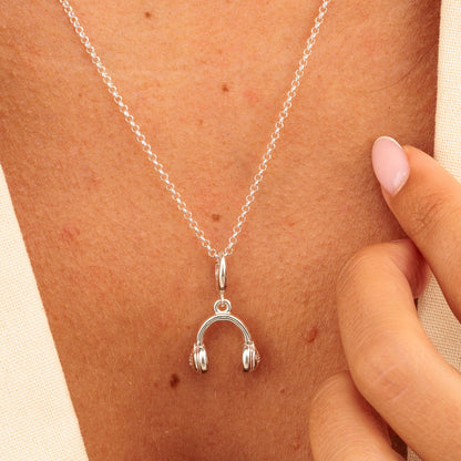 Silver Headphones Charm