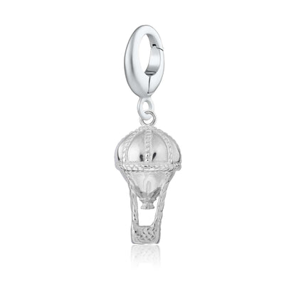 Silver Hot Air Balloon Charm | Travel Charms by Lily Charmed