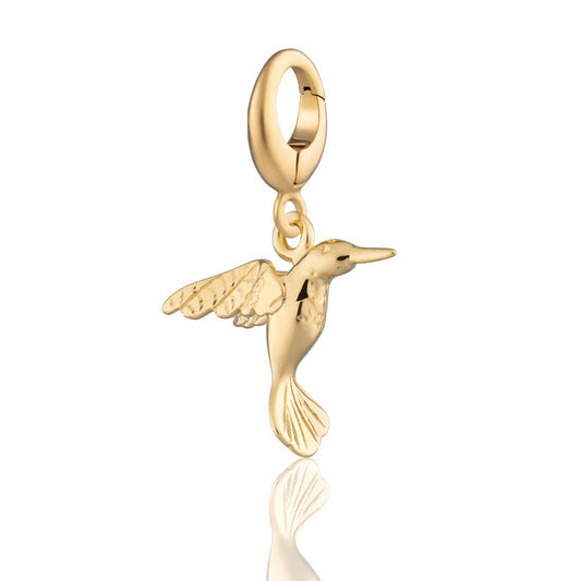 Gold Plated Hummingbird Charm | Bird Charms | Lily Charmed