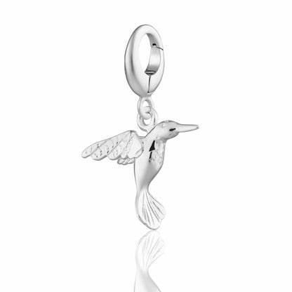 Silver Hummingbird Charm | Bird  Charms by Lily Charmed