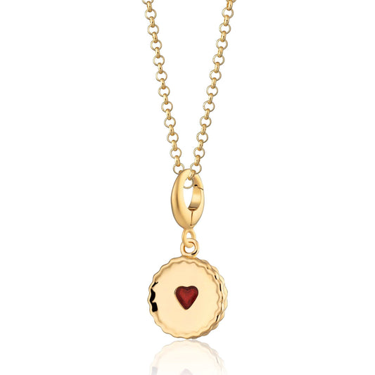 Gold Plated Jammie Dodger Biscuit Necklace by Lily Charmed