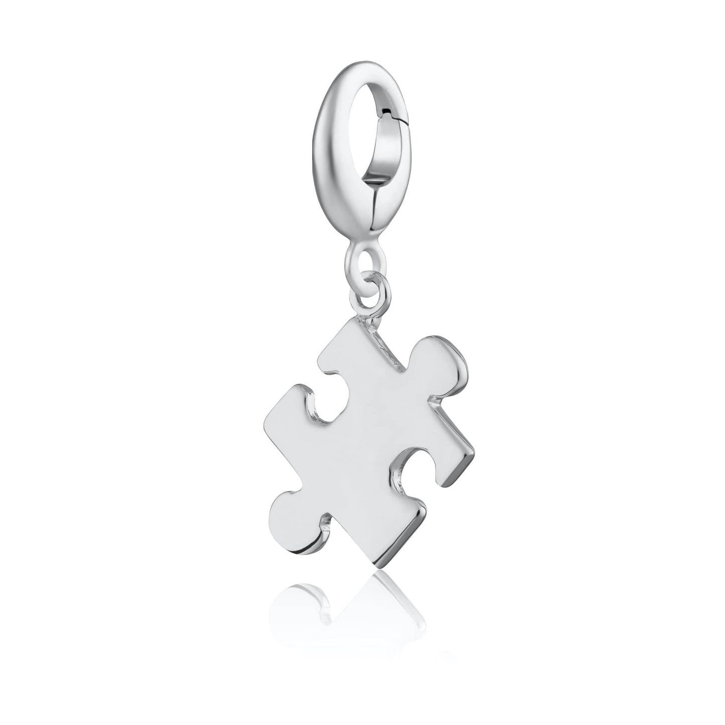 Silver Jigsaw Charm | Silver Charms by Lily Charmed