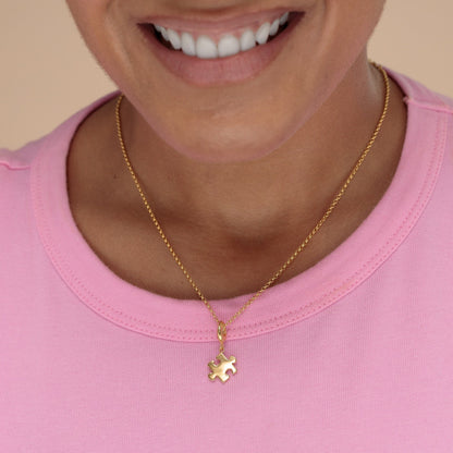 Gold Plated Jigsaw Charm Necklace | Lily Charmed