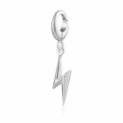 Silver Lightning Bolt Charm | Clip On & Slide On Charms | Lily Charmed