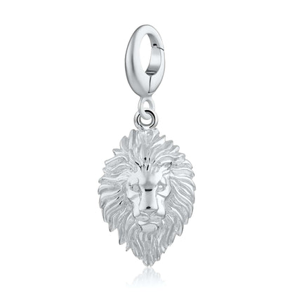 Silver Lion Head Leo Zodiac Charm - Lily Charmed