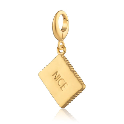 Gold Nice Biscuit Charm | Biscuit Charm Jewellery | Lily Charmed