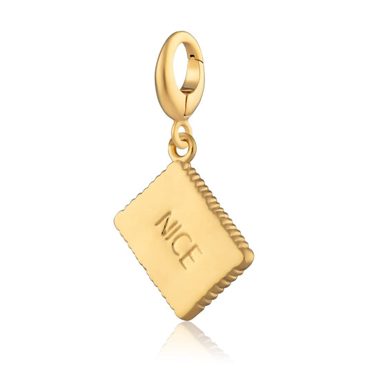 Gold Nice Biscuit Charm | Biscuit Charm Jewellery | Lily Charmed