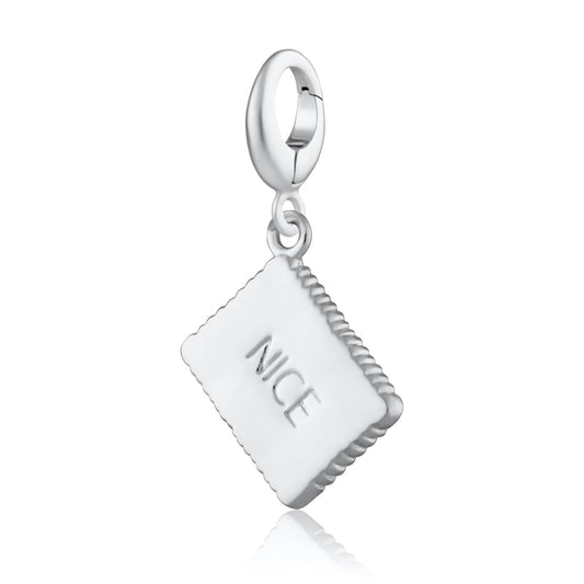 Silver Nice Biscuit Charm | Biscuit Charm Jewellery | Lily Charmed